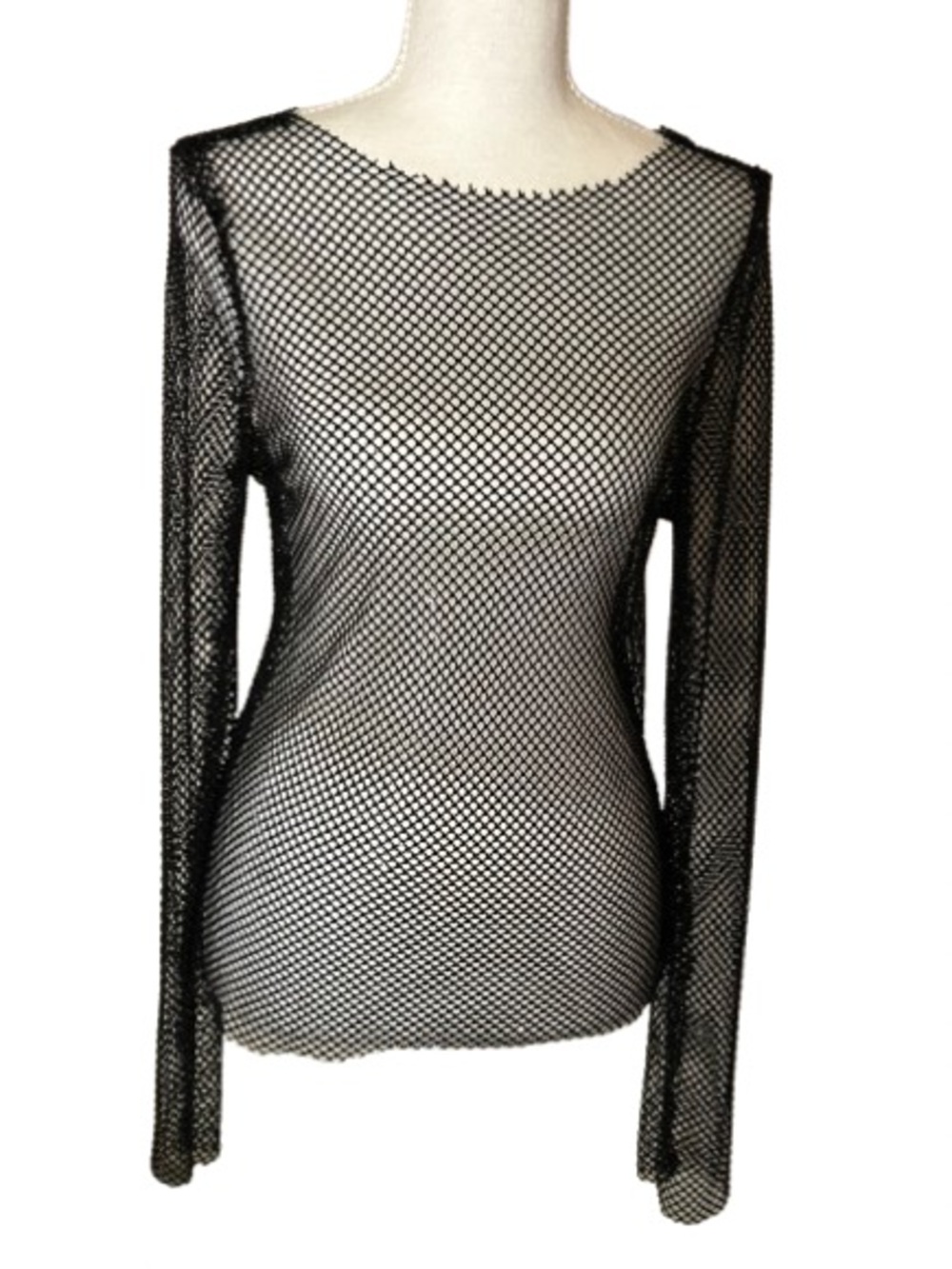NWT Sparkly Mesh Beaded RETROLUXE BUCKLE Top Shirt Sheer Illusion Gothic Goth